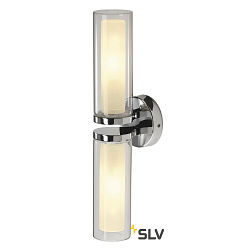 Væglampe WL 106 Lampe til bad/Spejllampe, dobbelt glas, 2xE14, IP44, chrom