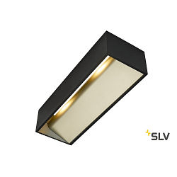 LED Wall luminaire LOGS IN L, 17W, 3000K, 1100lm, TRIAC dimmable, black/gold