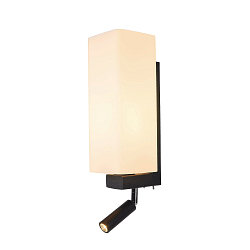 V�glampe QUADRASS SPOT Indoor, E27, med LED Spot 2W, 3000K, 200lm, sort