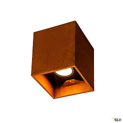 LED Outdoor luminaire RUSTY UP/DOWN WL Wall luminaire, square, CCT switch, 3000/4000K, 39lm, IP65, rust