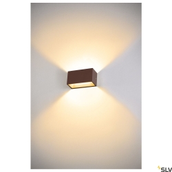 LED Outdoor Wall luminaire SITRA M WL UP/DOWN, CCT switch 3000/4000K, rust coloured