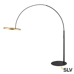 floor lamp ONE BOW FL up / down, brass, black dimmable