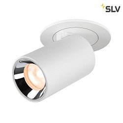 ceiling recessed luminaire NUMINOS PROJECTOR XS cylindrical, chrome, white