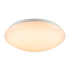V�g- og Loftlampe SURFACE V 390 HF med sensor, CCT Switch, omskiftelig, multipower, buet, kablet gennem IP44, hvid 