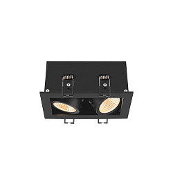 Indbygnings loftlampe KADUX DOUBLE firkantet IP20, sort d�mpbar