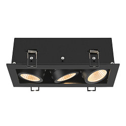 Indbygnings loftlampe KADUX TRIPLE firkantet IP20, sort d�mpbar