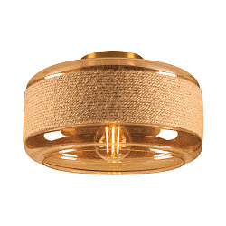 V�g- og Loftlampe PANTILO ROPE 27 cylindrisk E27 IP20, guld d�mpbar