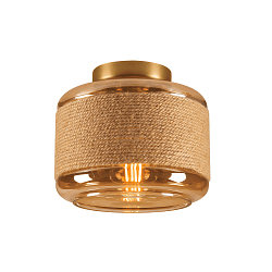 V�g- og Loftlampe PANTILO ROPE 19 cylindrisk E27 IP20, guld d�mpbar