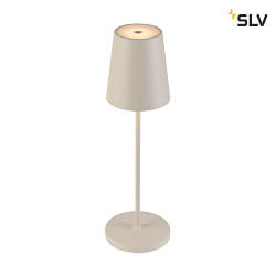 battery table lamp VINOLINA TWO IP65, sand coloured dimmable