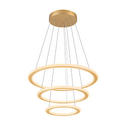 pendant luminaire ONE FLAT TRIPLE IP20, brass, black dimmable