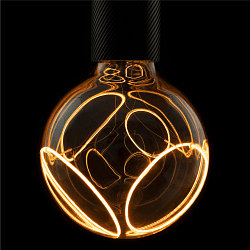 LED lyskilde GLOBE 125 2X SLANTING SOFT CURVE - SMOKEY - PHASE G125 mat E27 8W 400lm 1900K 330� CRI 90-100 d�mpbar