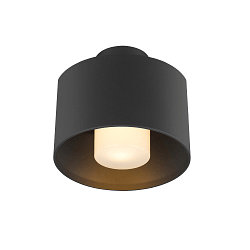 Udend�rs loftlampe PHOTONI CYL cylindrisk, med afstandsstykke E27 IP65, sort mat d�mpbar