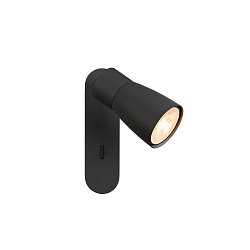 wall and ceiling luminaire PURI 2.0 - DOME square, with switch GU10 IP20, black dimmable