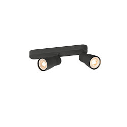 wall and ceiling luminaire PURI 2.0 - DOME 2 flames, asymmetrical GU10 IP20, black dimmable