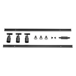 1-faset spot PURI 2.0 s�t med 3 GU10 IP20, sort, lakeret d�mpbar