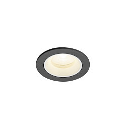 Indbygnings loftlampe NUMINOS� XS rund, egnet til VDU-arbejdsstationer IP20, sort, hvid, lakeret d�mpbar