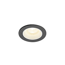 Indbygnings loftlampe NUMINOS� XS rund, egnet til VDU-arbejdsstationer IP20, sort, hvid, lakeret d�mpbar