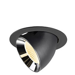 Indbygget spotlys NUMINOS� GIMBLE XL svingbar, egnet til VDU-arbejdsstationer IP20, chrom, sort d�mpbar