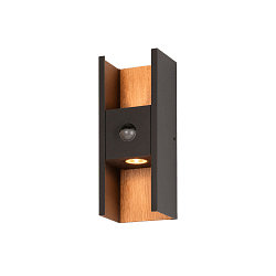 Udend�rs wall luminaire FLATT II med sensor IP54, antracit, brun 
