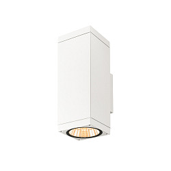 Udend�rs wall luminaire THEO PRO L UP/DOWN stor, firkantet, DALI styrbar, havluftbestandig IP65, hvid, lakeret d�mpbar