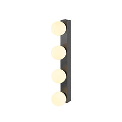 Spejllampe SUN MIRROR QUAD med omskifterknap IP44, sort, lakeret 