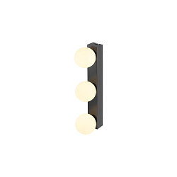 Spejllampe SUN MIRROR TRIPLE med omskifterknap IP44, sort, lakeret 