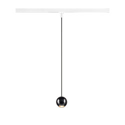 1-faset pendul DYSKO down, balleformet IP20, blank, sort d�mpbar