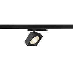 3-faset spot EURO CUBE 2 L PHASE flad, firkantet, UGR < 19, kardanisk IP20, sort dæmpbar