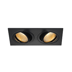 LED Downlight s�t NEW TRIA II DL SQUARE Indbygningslampe, 2x6W, 38�, 2700K, inkl. netdel , Clip fjedre, hvid