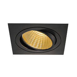 LED Indbygningsspot NEW TRIA DL SET, firkantet, COB LED, 2700K, 30�, inkl. netdel, Clip fjedre, sort