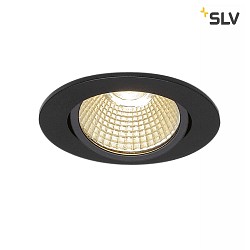 LED Ceiling recessed spot NEW TRIA 68 LED, round, 9W, COB LED, 3000K, 38, Clip springs, black