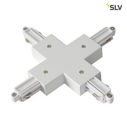 X-coupler for 1-Phase High Voltage track, mounted version, white