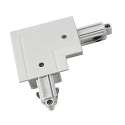 samlestykke til 1-Faset 230 volt str�mskinne, installere version, beskyttelsesleder udvendig, hvid
