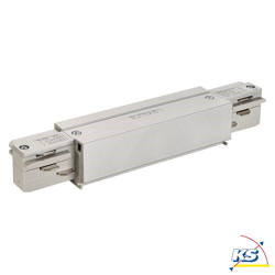 Straight coupler for 3-Phase High voltage Track, silver grey