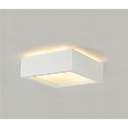 Loftlampe GL 104 E27, kvadratisk, hvid Gips, max. 15W