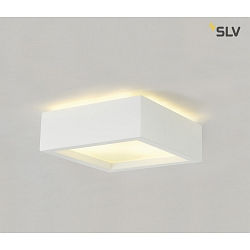 Loftlampe GL 104 E27, kvadratisk, hvid Gips, max. 15W