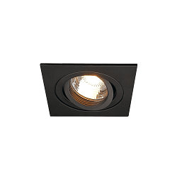 PIREQ QPAR51 SQUARE DOWNLIGHT, eckig, max. 50W, inkl. clip fjedre, mat sort