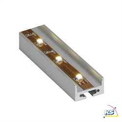 ALUMINIUM PROFILE for LED-Strips with cover, square, 1m, alu anodized