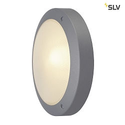 Outdoor luminaire BULAN Wall / Ceiling luminaire, round, E14, max. 60W, satined glass, silver grey
