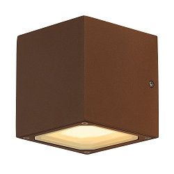 Outdoor Wall luminaire SITRA CUBE, UP/DOWN, IP44, 2x GX53 TCR-TSE max. 9W, rust-colored