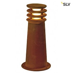 LED Outdoor Floorlamp RUSTY ROUND 40, IP55, 40cm /  19cm, 8.6W 3000K 70lm, FeCSi steel rust color