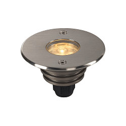 LED Gulvindbygningslampe DASAR LED LV Udend�rslampe, rund, rustfrit st�l 316, 40�, 6W, PowerLED, 3000K, IP67