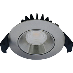 Indbygningslampe VELIA LOW PROFILE rund IP44, aluminium børstet dæmpbar 5,5W 310lm 2700K