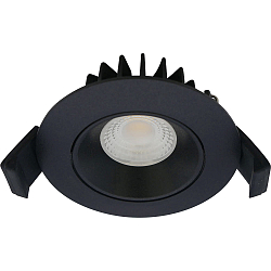 Indbygningslampe VELIA LOW PROFILE rund IP44, sort mat dæmpbar 5,5W 340lm 4000K