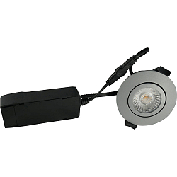 Indbygningslampe LOW PROFILE rund IP54, grå dæmpbar 6W 470lm 3000K