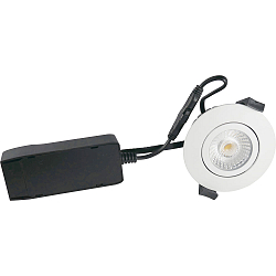 Indbygningslampe LOW PROFILE rund IP54, hvid mat dæmpbar 6W 470lm 3000K