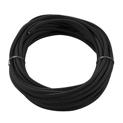PVC Kabel med Stofcover, 3-polet, 10m, sort