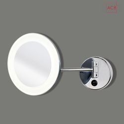 mirror with lighting BOAN mirror with 5x magnification IP44, chrome 