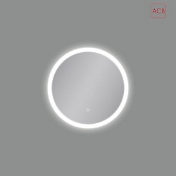 Spejl med belysning PETRA 16/3804-64 med afbryder IP44, opal, hvid 