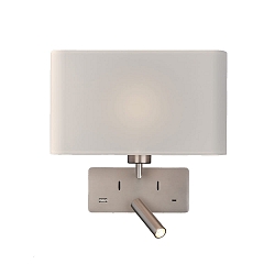 V�glampe ROMEO 16/3971 med afbryder, med USB tilslutning, justerbar E27 IP20, nikkel mat